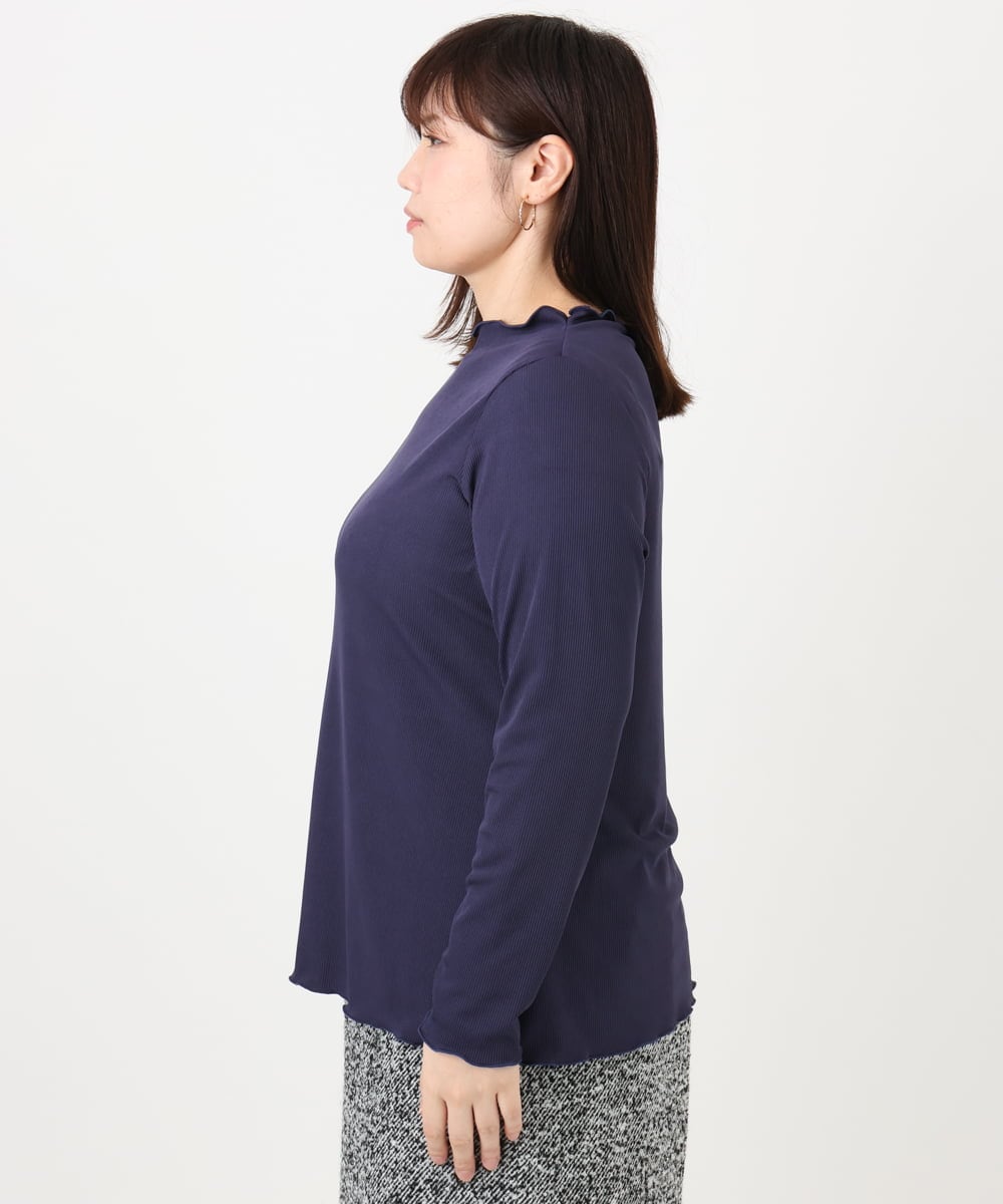 OLKAD20059 eur3(エウルキューブ) 【大きいサイズ】メローリブカットソ ネイビー(57)