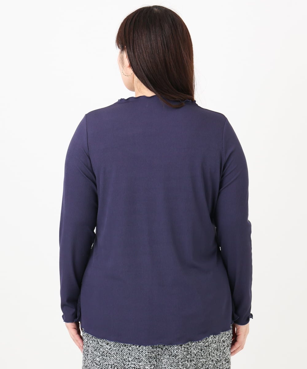 OLKAD20059 eur3(エウルキューブ) 【大きいサイズ】メローリブカットソ ネイビー(57)