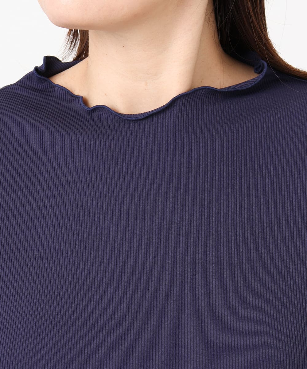 OLKAD20059 eur3(エウルキューブ) 【大きいサイズ】メローリブカットソ ネイビー(57)