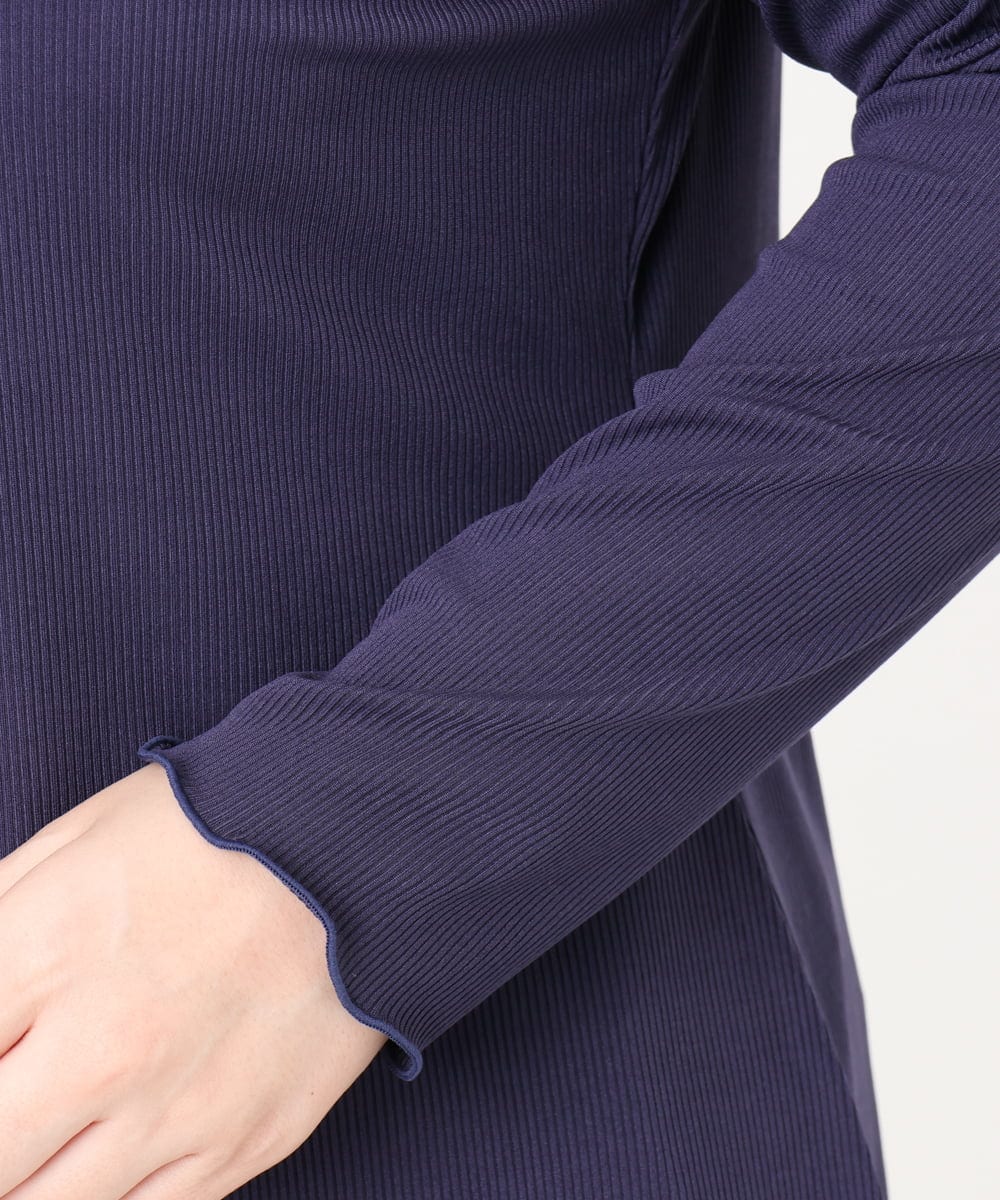 OLKAD20059 eur3(エウルキューブ) 【大きいサイズ】メローリブカットソ ネイビー(57)