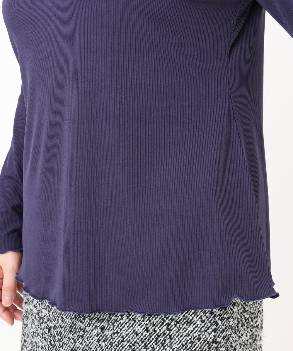 OLKAD20059 eur3(エウルキューブ) 【大きいサイズ】メローリブカットソ ネイビー(57)