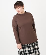 OLKAD20059 eur3(エウルキューブ) 【大きいサイズ】メローリブカットソ ダークブラウン(87)