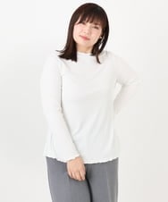 OLKAD20059 eur3(エウルキューブ) 【大きいサイズ】メローリブカットソ ホワイト(90)