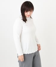 OLKAD20059 eur3(エウルキューブ) 【大きいサイズ】メローリブカットソ ホワイト(90)