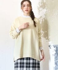 OLKAD25069 eur3(エウルキューブ) 【WEB先行販売】【大きいサイズ】もちもちジャージープルオーバー ライトイエロー(20)