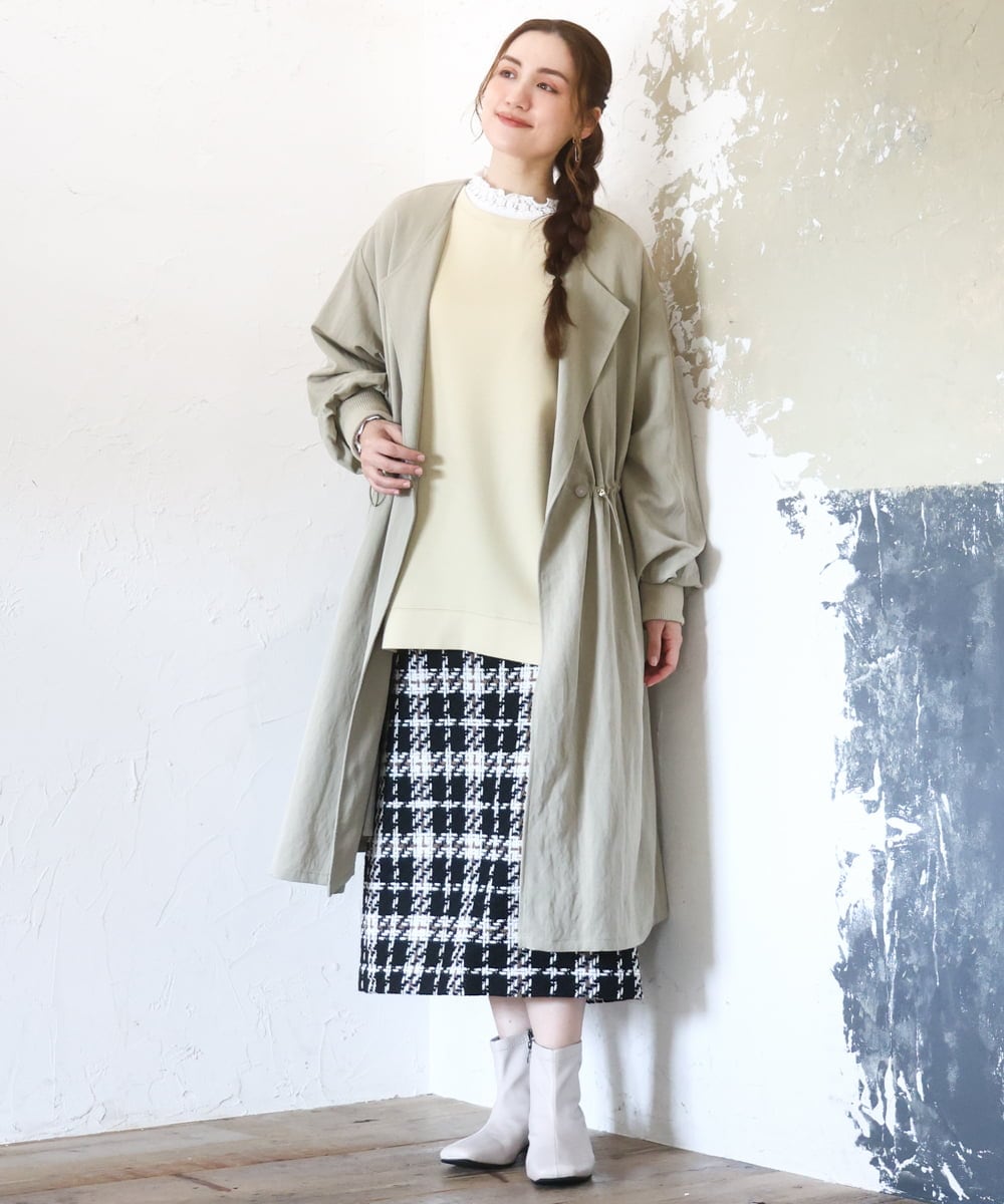 OLKAD25069 eur3(エウルキューブ) 【WEB先行販売】【大きいサイズ】もちもちジャージープルオーバー ライトイエロー(20)