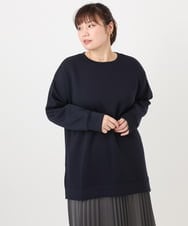 OLKAD25069 eur3(エウルキューブ) 【WEB先行販売】【大きいサイズ】もちもちジャージープルオーバー ネイビー(57)