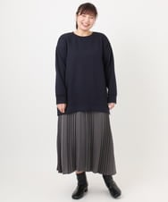 OLKAD25069 eur3(エウルキューブ) 【WEB先行販売】【大きいサイズ】もちもちジャージープルオーバー ネイビー(57)