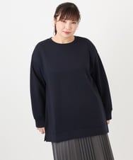 OLKAD25069 eur3(エウルキューブ) 【WEB先行販売】【大きいサイズ】もちもちジャージープルオーバー ネイビー(57)