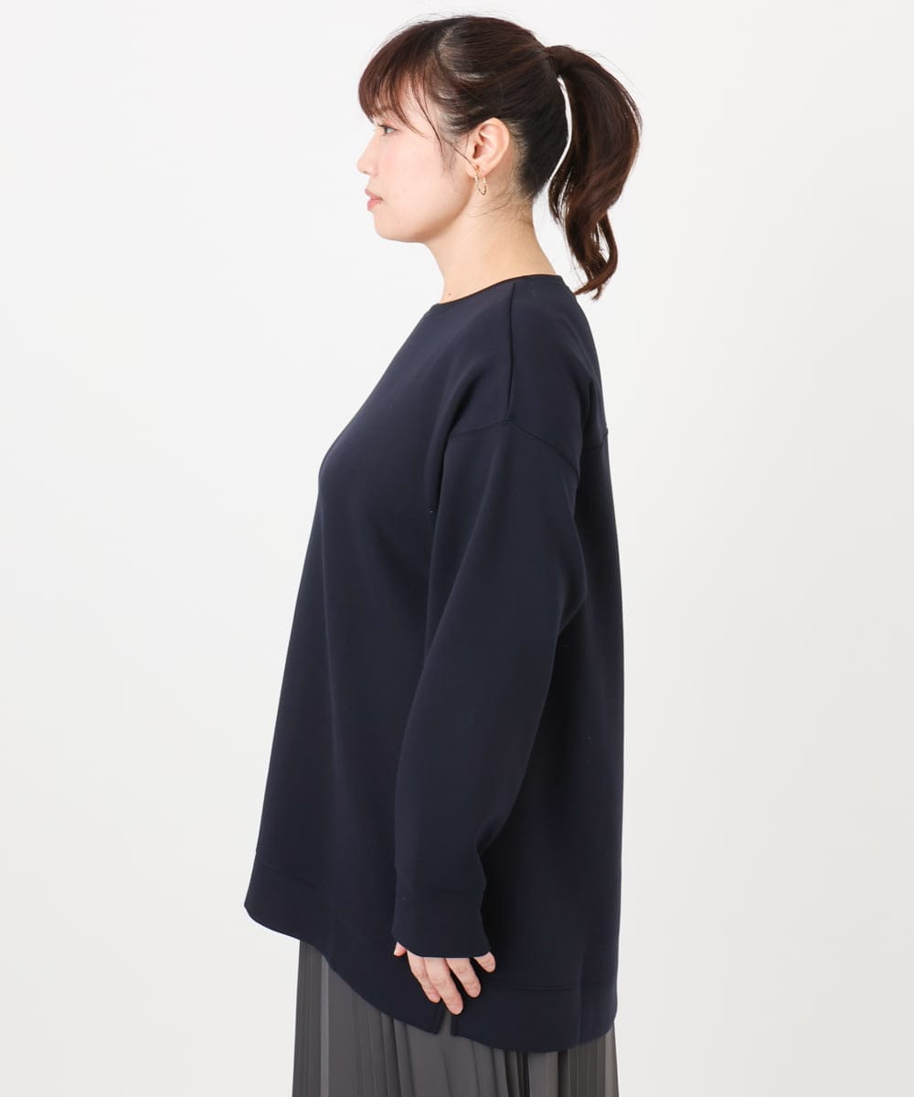 OLKAD25069 eur3(エウルキューブ) 【WEB先行販売】【大きいサイズ】もちもちジャージープルオーバー ネイビー(57)