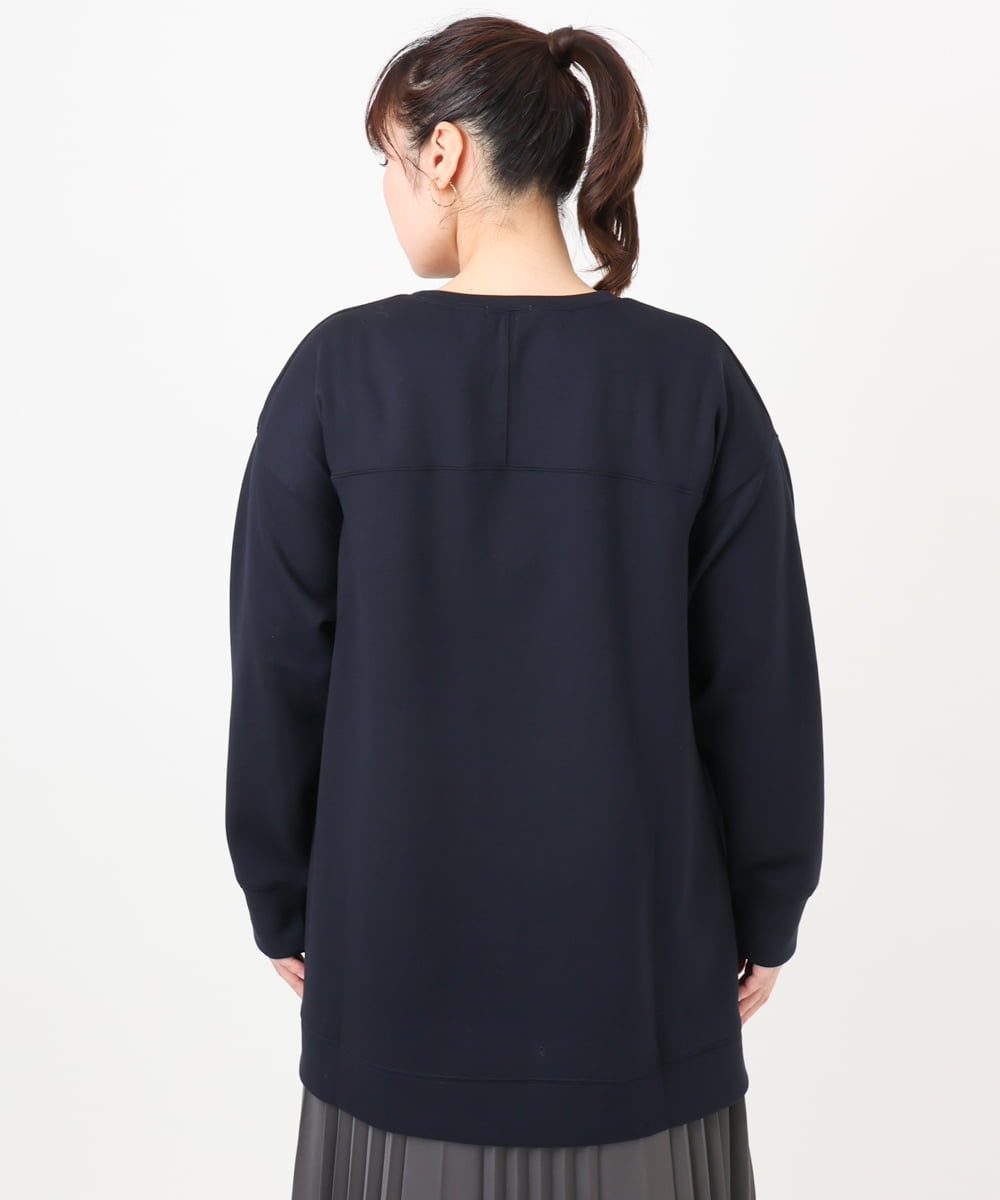 OLKAD25069 eur3(エウルキューブ) 【WEB先行販売】【大きいサイズ】もちもちジャージープルオーバー ネイビー(57)