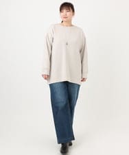 OLKAD25069 eur3(エウルキューブ) 【WEB先行販売】【大きいサイズ】もちもちジャージープルオーバー グレージュ(89)