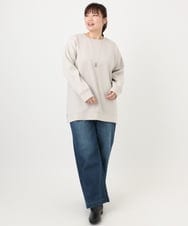 OLKAD25069 eur3(エウルキューブ) 【WEB先行販売】【大きいサイズ】もちもちジャージープルオーバー グレージュ(89)