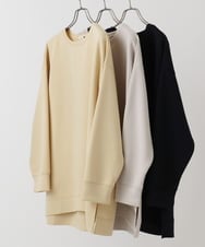 OLKAD25069 eur3(エウルキューブ) 【WEB先行販売】【大きいサイズ】もちもちジャージープルオーバー グレージュ(89)