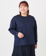 OLKAD27089 eur3(エウルキューブ) 【WEB先行販売】【大きいサイズ】フクレジャカードトップス ネイビー(57)