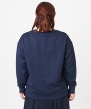 OLKAD27089 eur3(エウルキューブ) 【WEB先行販売】【大きいサイズ】フクレジャカードトップス ネイビー(57)