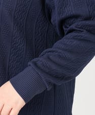 OLKAD27089 eur3(エウルキューブ) 【WEB先行販売】【大きいサイズ】フクレジャカードトップス ネイビー(57)