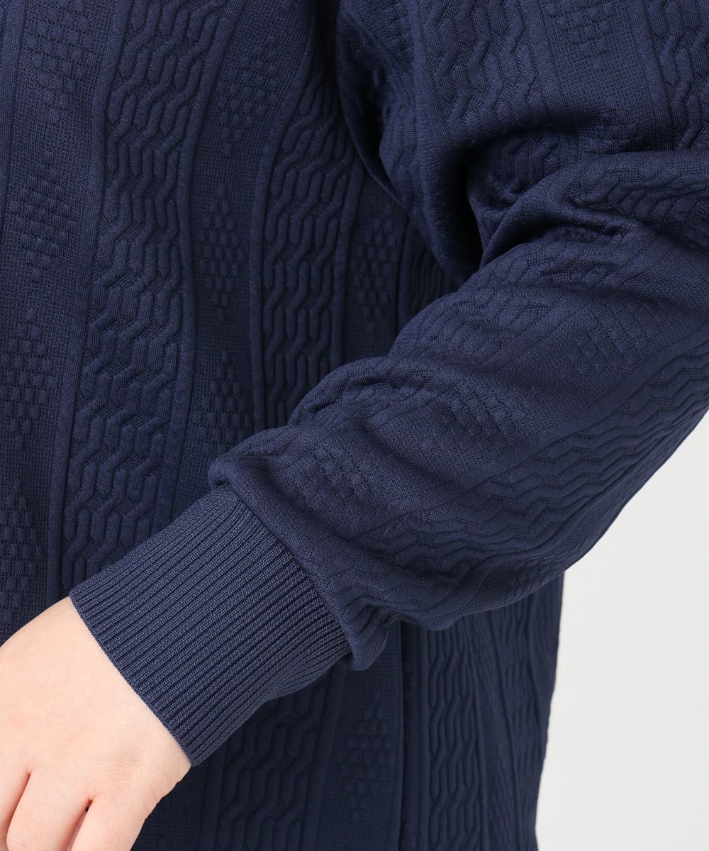 OLKAD27089 eur3(エウルキューブ) 【WEB先行販売】【大きいサイズ】フクレジャカードトップス ネイビー(57)