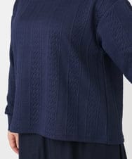 OLKAD27089 eur3(エウルキューブ) 【WEB先行販売】【大きいサイズ】フクレジャカードトップス ネイビー(57)