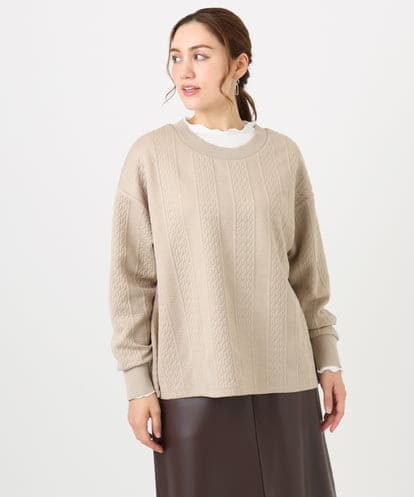 OLKAD27089 eur3 【WEB先行販売】【大きいサイズ】フクレジャカードトップス