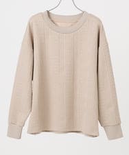 OLKAD27089 eur3(エウルキューブ) 【WEB先行販売】【大きいサイズ】フクレジャカードトップス ベージュ(82)