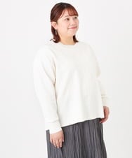 OLKAD27089 eur3(エウルキューブ) 【WEB先行販売】【大きいサイズ】フクレジャカードトップス ホワイト(90)