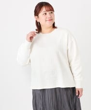 OLKAD27089 eur3(エウルキューブ) 【WEB先行販売】【大きいサイズ】フクレジャカードトップス ホワイト(90)