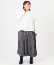 OLKAD27089 eur3(エウルキューブ) 【WEB先行販売】【大きいサイズ】フクレジャカードトップス ホワイト(90)