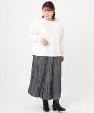 OLKAD27089 eur3(エウルキューブ) 【WEB先行販売】【大きいサイズ】フクレジャカードトップス ホワイト(90)