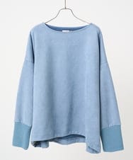 OLKAD33089 eur3(エウルキューブ) 【WEB先行販売】【大きいサイズ】ダンボールスエードプルオーバー ブルー(55)