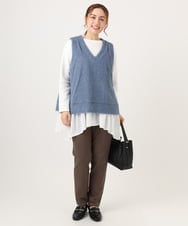 OLKAD35079 eur3(エウルキューブ) 【WEB先行販売】【大きいサイズ】2wayラメシャギーベスト ブルー(55)