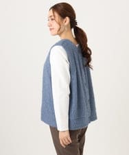 OLKAD35079 eur3(エウルキューブ) 【WEB先行販売】【大きいサイズ】2wayラメシャギーベスト ブルー(55)