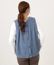 OLKAD35079 eur3(エウルキューブ) 【WEB先行販売】【大きいサイズ】2wayラメシャギーベスト ブルー(55)