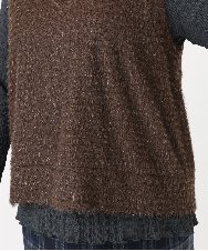 OLKAD35079 eur3(エウルキューブ) 【大きいサイズ】2wayラメシャギーベスト ダークブラウン(87)