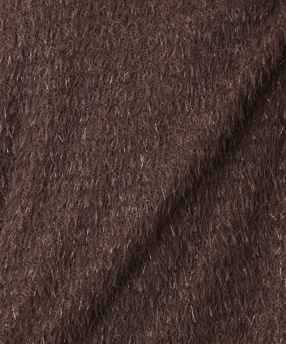 OLKAD35079 eur3(エウルキューブ) 【大きいサイズ】2wayラメシャギーベスト ダークブラウン(87)