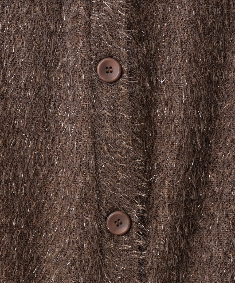 OLKAD35079 eur3(エウルキューブ) 【大きいサイズ】2wayラメシャギーベスト ダークブラウン(87)