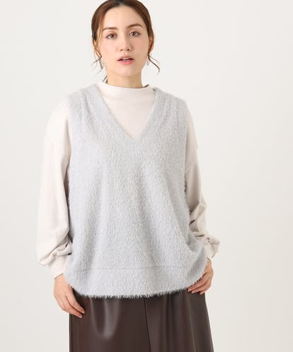 OLKAD35079 eur3 【WEB先行販売】【大きいサイズ】2wayラメシャギーベスト