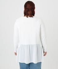 OLKAD36099 eur3(エウルキューブ) 【大きいサイズ】異素材ドッキングカットソー ホワイト(90)