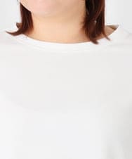 OLKAD36099 eur3(エウルキューブ) 【大きいサイズ】異素材ドッキングカットソー ホワイト(90)