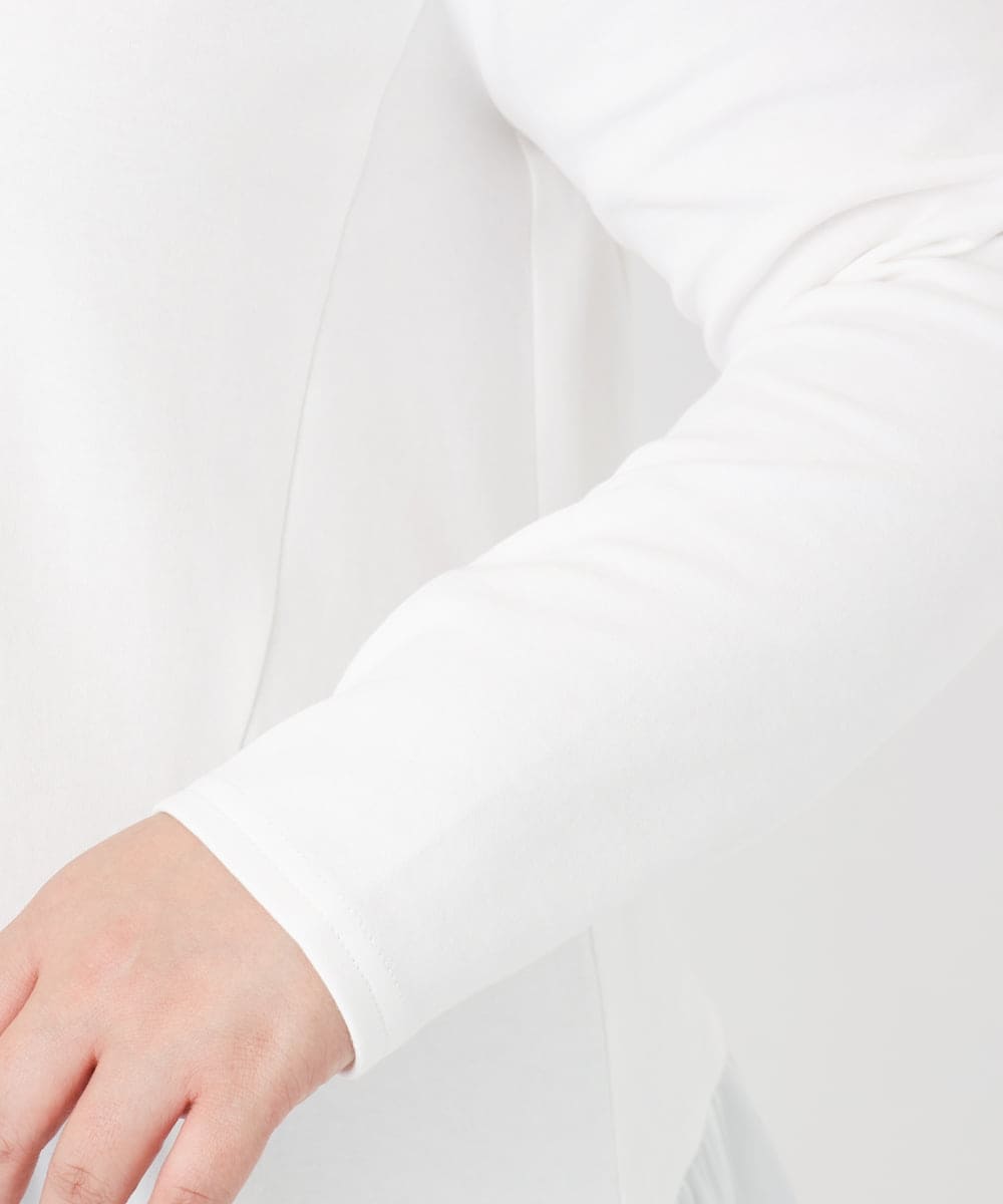 OLKAD36099 eur3(エウルキューブ) 【大きいサイズ】異素材ドッキングカットソー ホワイト(90)