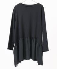 OLKAD36099 eur3(エウルキューブ) 【大きいサイズ】異素材ドッキングカットソー ブラック(94)