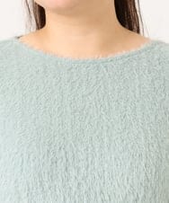 OLKAG29099 eur3(エウルキューブ) 【WEB先行販売】【大きいサイズ】フラッフィーレースドッキングトップス ライトグリーン