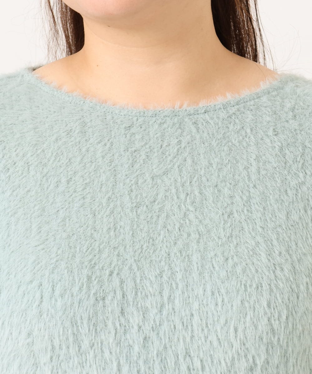 OLKAG29099 eur3(エウルキューブ) 【WEB先行販売】【大きいサイズ】フラッフィーレースドッキングトップス ライトグリーン