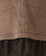 OLKAG29099 eur3(エウルキューブ) 【WEB先行販売】【大きいサイズ】フラッフィーレースドッキングトップス ダークブラウン