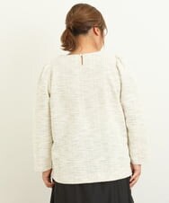 OLKAS11070 eur3(エウルキューブ) 【大きいサイズ/a.v.v×eur3】カットツイードギャザースリーブトップス ベージュ(82)