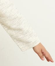 OLKAS11070 eur3(エウルキューブ) 【大きいサイズ/a.v.v×eur3】カットツイードギャザースリーブトップス ベージュ(82)