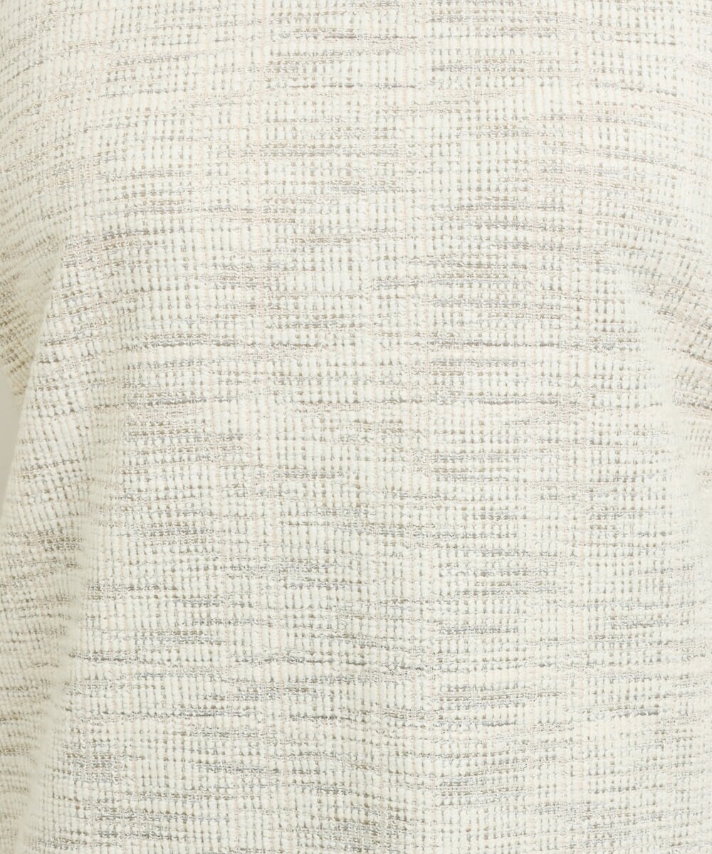 OLKAS11070 eur3(エウルキューブ) 【大きいサイズ/a.v.v×eur3】カットツイードギャザースリーブトップス ベージュ(82)