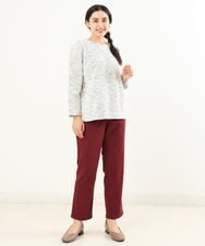 OLKAS11070 eur3(エウルキューブ) 【大きいサイズ/a.v.v×eur3】カットツイードギャザースリーブトップス ブラック(94)