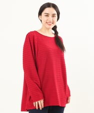 OLKAS17070 eur3(エウルキューブ) 【大きいサイズ】ジャガードカットソー レッド(05)