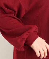 OLKAS24080 eur3(エウルキューブ) 【大きいサイズ/soso×eur3】リーフ刺繍ジャガードトップス ワイン(77)